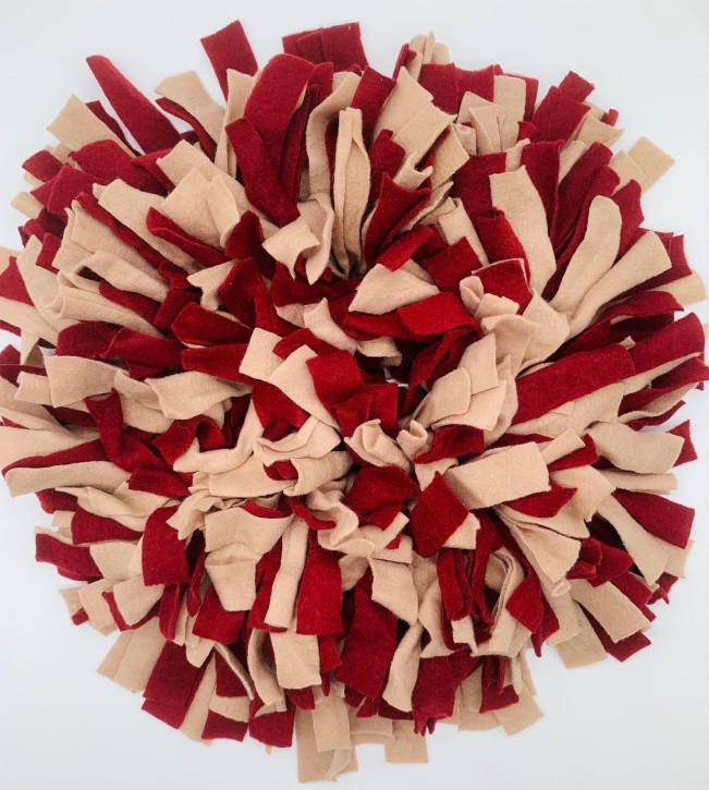 Schnüffelteppich, rund, beige-weinrot, 1 St.